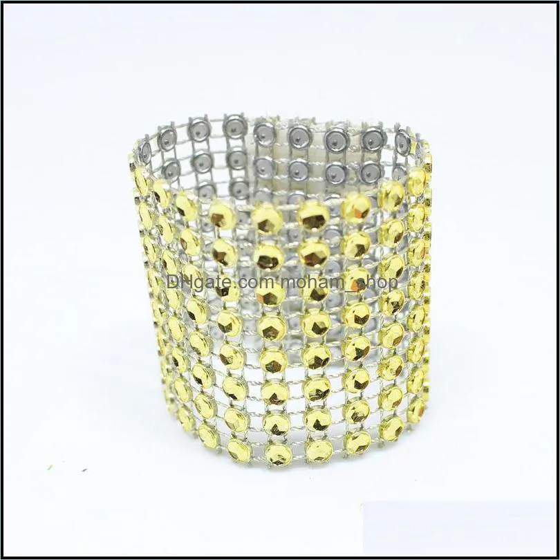 wholesale napkin rings el chair sash diamond mesh wrap napkin buckle for wedding reception party table decorations supplies dbc