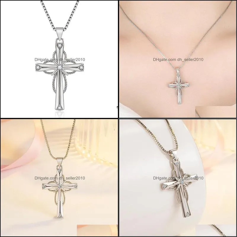 crystal faith hope love cross necklace for women jewelry valentines day necklace for girlfriend lover couple gift pendant