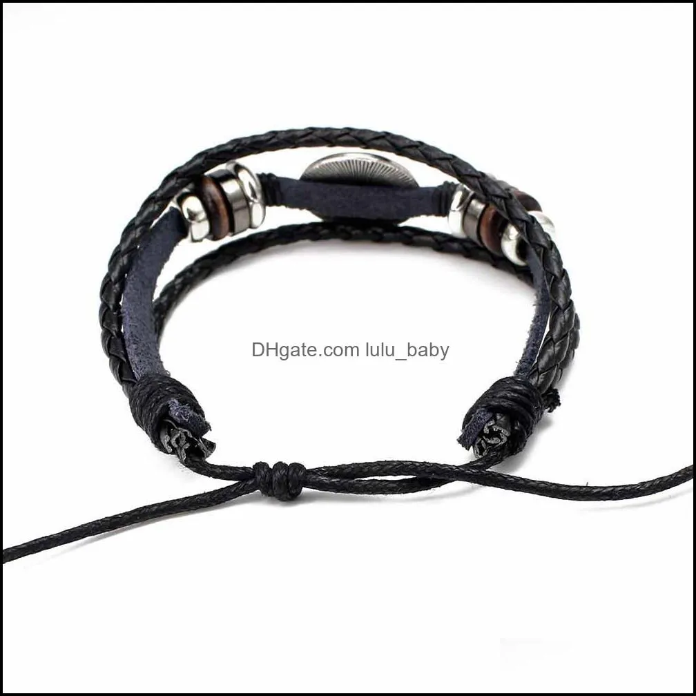 fashion jewelry diy multi layer leather bracelet bangle blank base fit 20mm round p o glass cabochon setting bezel tray jewelry