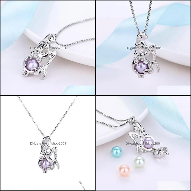 mermaid necklace imitation pearl beautiful women female jewelry collier party jewelry gifts choker pendant necklace