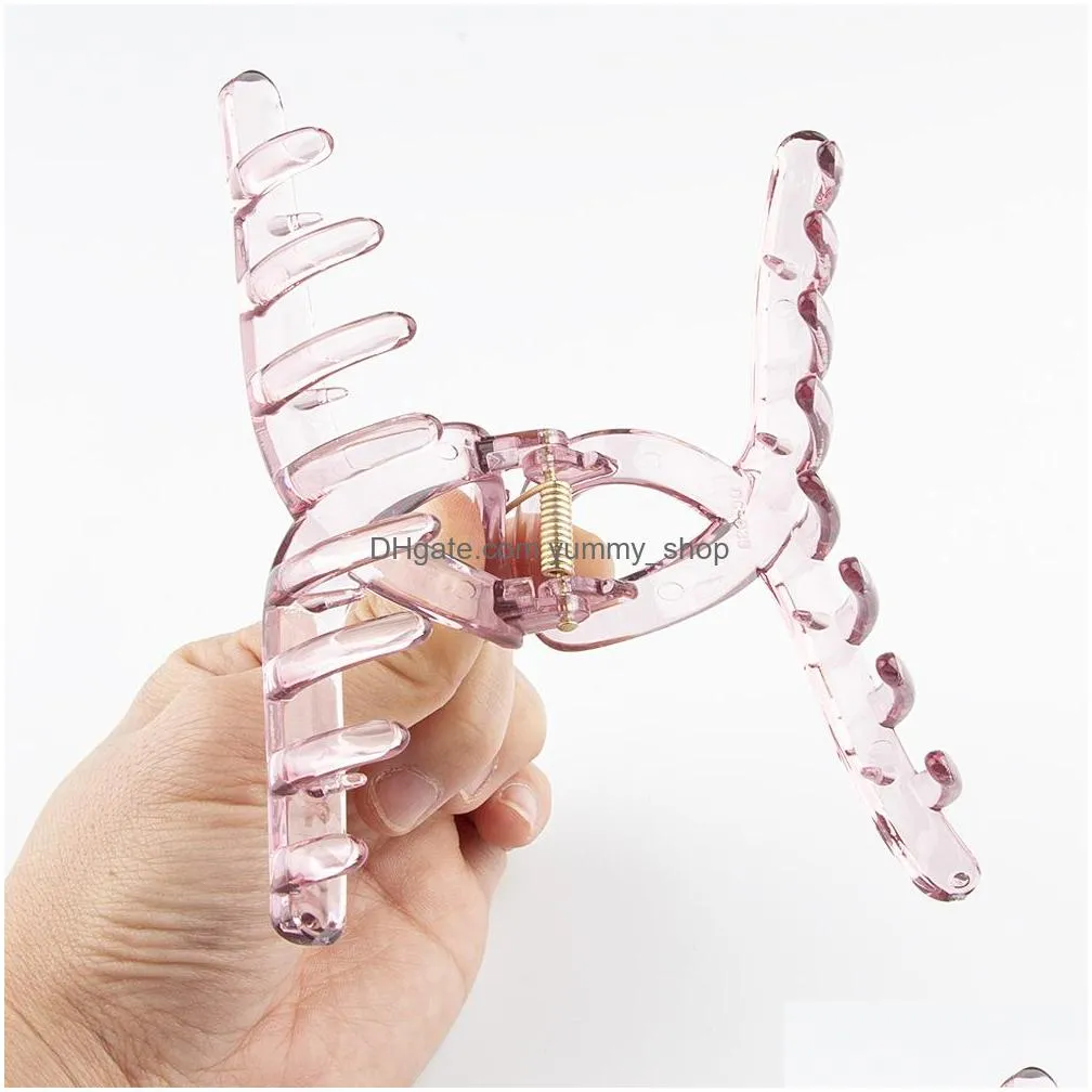 plastic hairpin for women hair clip bobby pin lady girl jelly color barrette back head shark clip large grip hair accessories