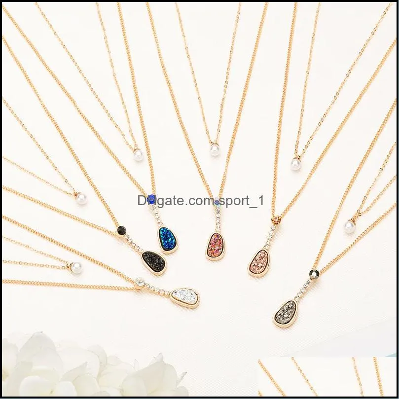 pendant necklaces vintage crystal habit for women fashion multi layered double layer charm necklace statement 2021 jewelry c3