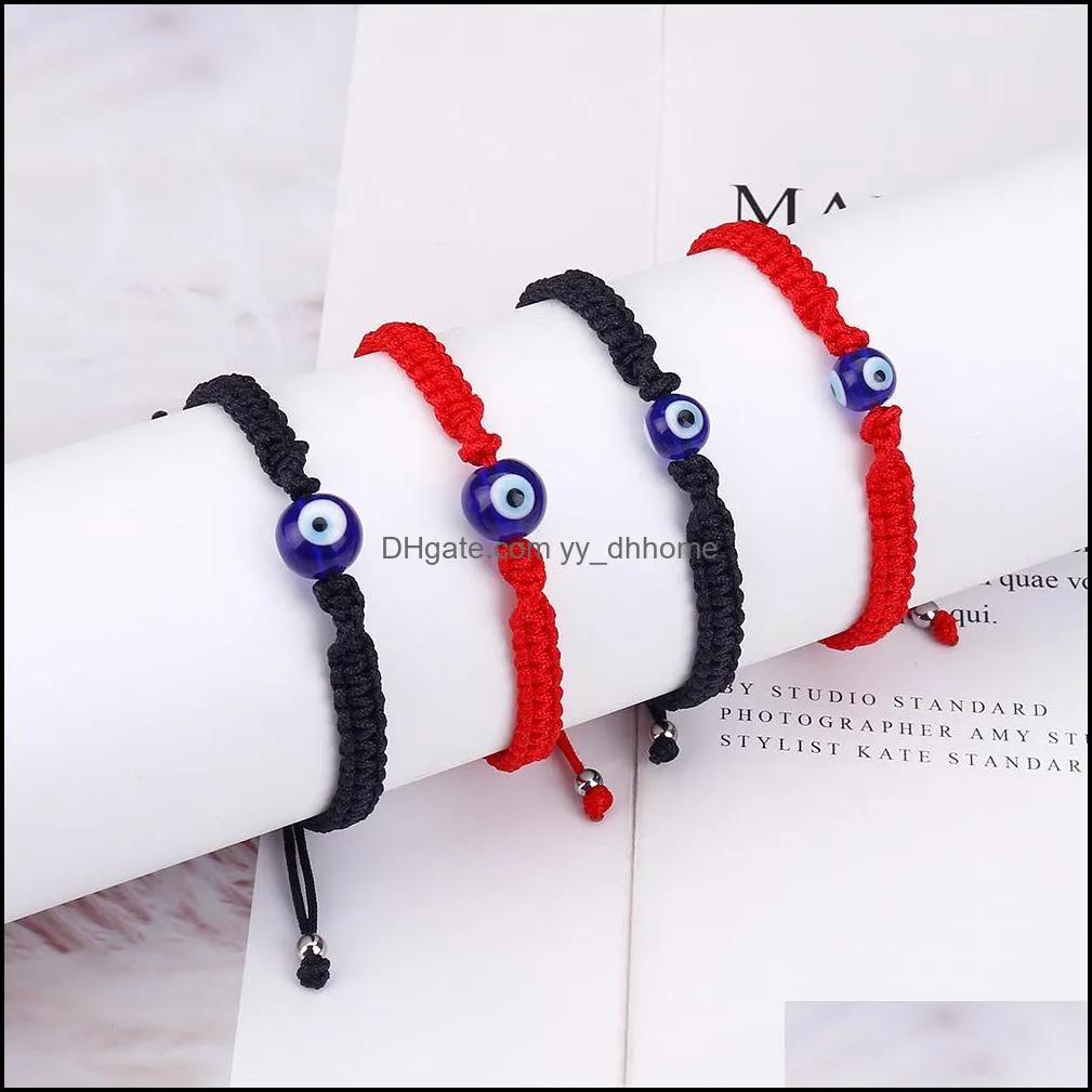 lucky evil blue eye bracelet for women men lovers handmade black red string thread rope couple bracelets jewelry gift
