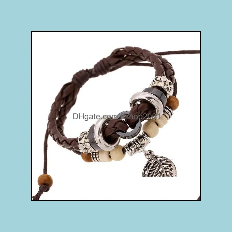 bracelet bangles handmade braid genuine charm bracelets