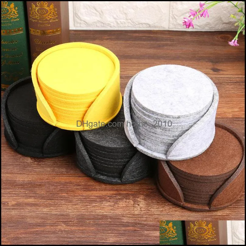 10pcs round felt dining table protector pad heat resistant cup mat coffee tea drink mug placemat kitchen accessories
