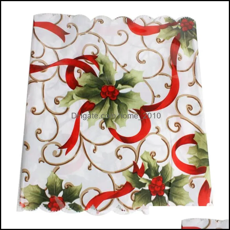 2022 year santa claus christmas flower table runner placemat tablecloth wedding decoration xmas party banquet home decor