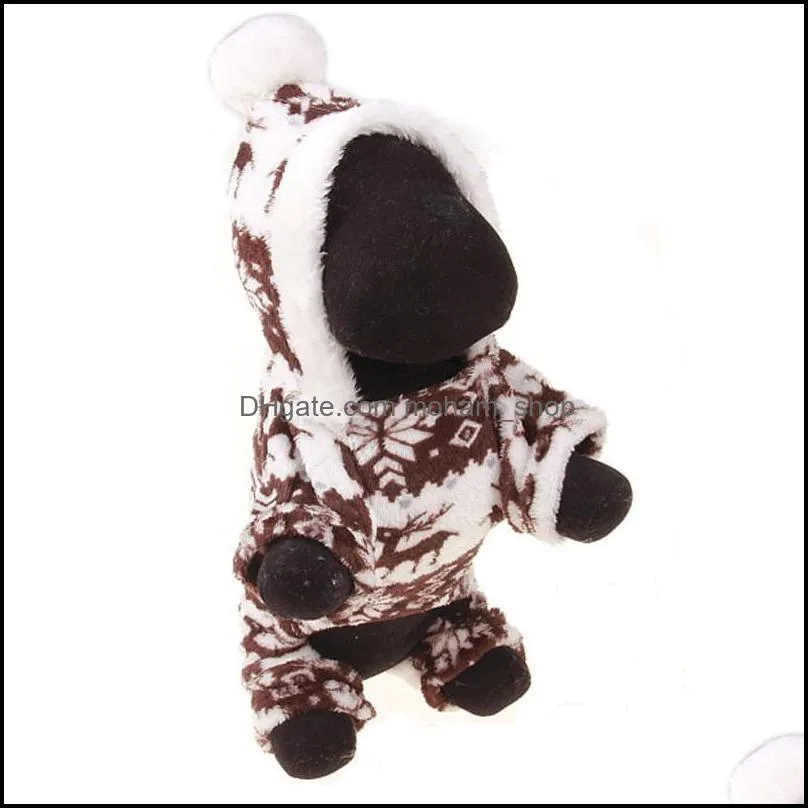 winter pet dog clothes fashion pet puppy warm coral fleece clothes reindeer snowflake jacket apparel small dog coat hoodies s dbc