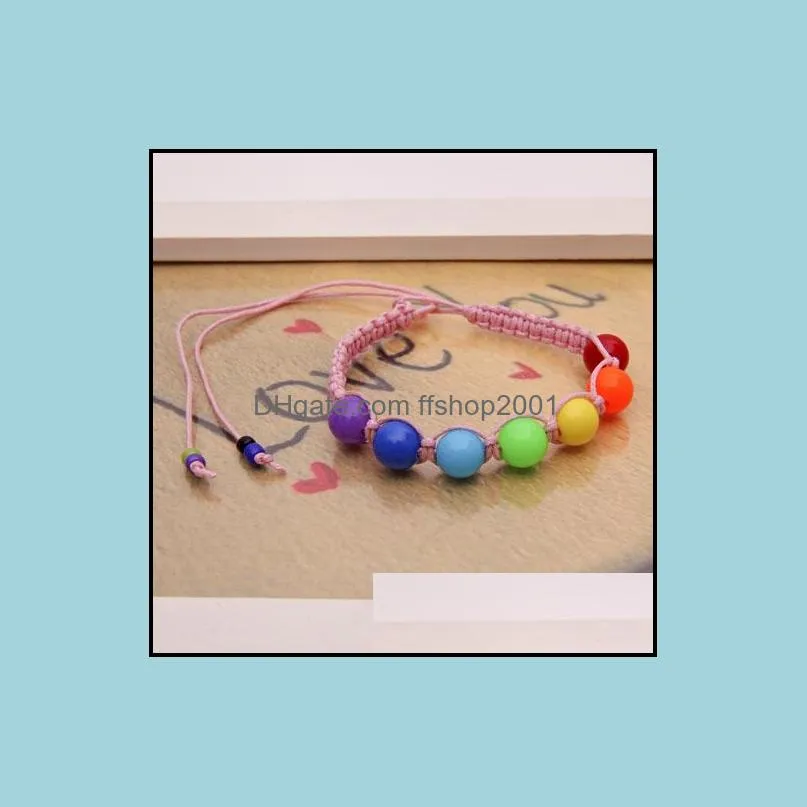 simple sweet cute colorful beaded bracelet adjustable woven crystal candy color pendant braided bracelets for women girls jewelry gift