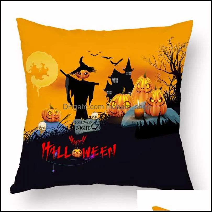 holloween pillowcase 45x45cm pumpkin skull witch series printed soft home cushion cover decoration furnishing throw pillow cases