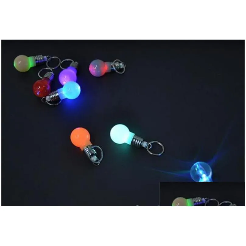 light bulb keys ring party favor led flash colorful keychain small and exquisite practical key buckle cute portable 0 75yf j1