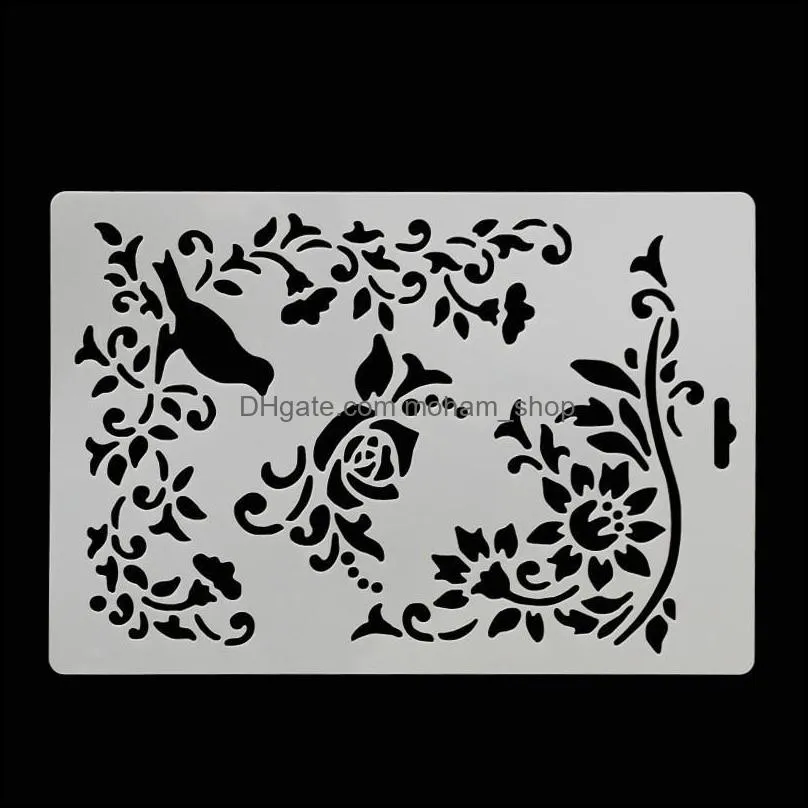 baking pastry tools flower bird fondant cake stencil cupcake wedding decorating template mold accessories 2511