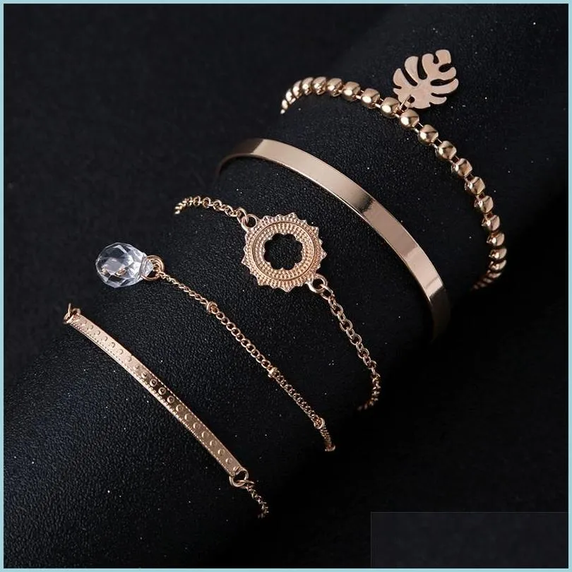 fashionable hand ornament with diamond tree geometric crystal pendant bracelet simple set flower bracelet 135c3