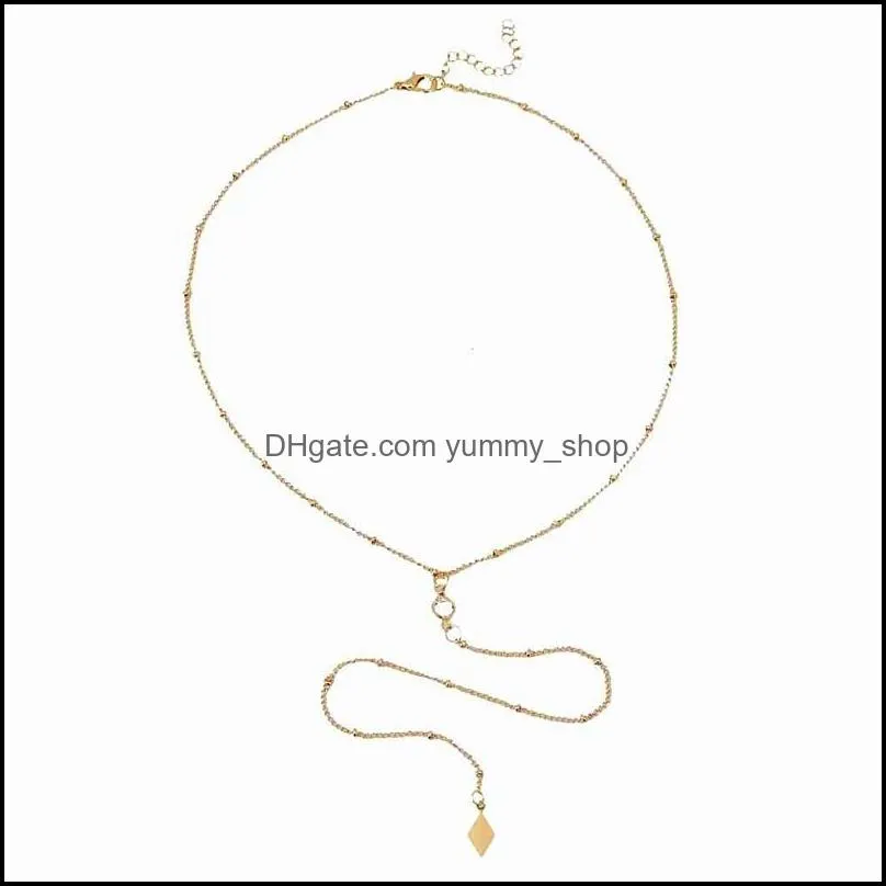 tiny y layering necklace bohemian beach gold filled chocker necklace cz charm jewelry for women ladies gifts