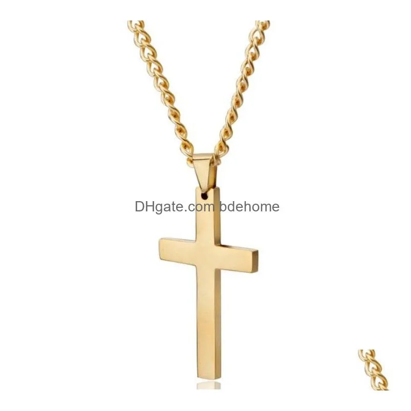 fashion jewelry mens necklace stainless cross pendant chain necklace