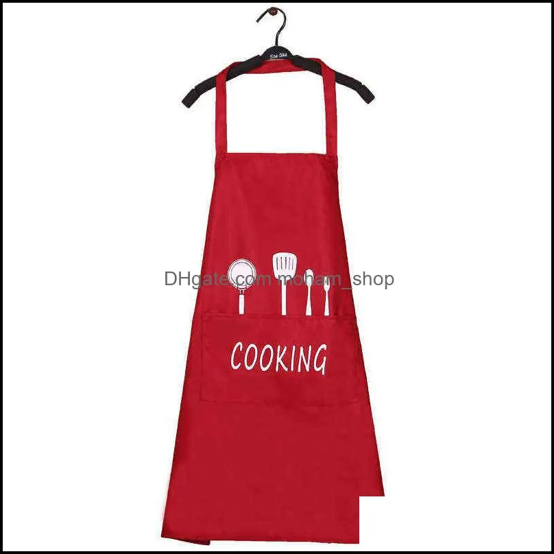 kitchen wipeable hand waterproof comfortable oilproof apron cartoon wreath kitchens nail shop aprons women baking accessories