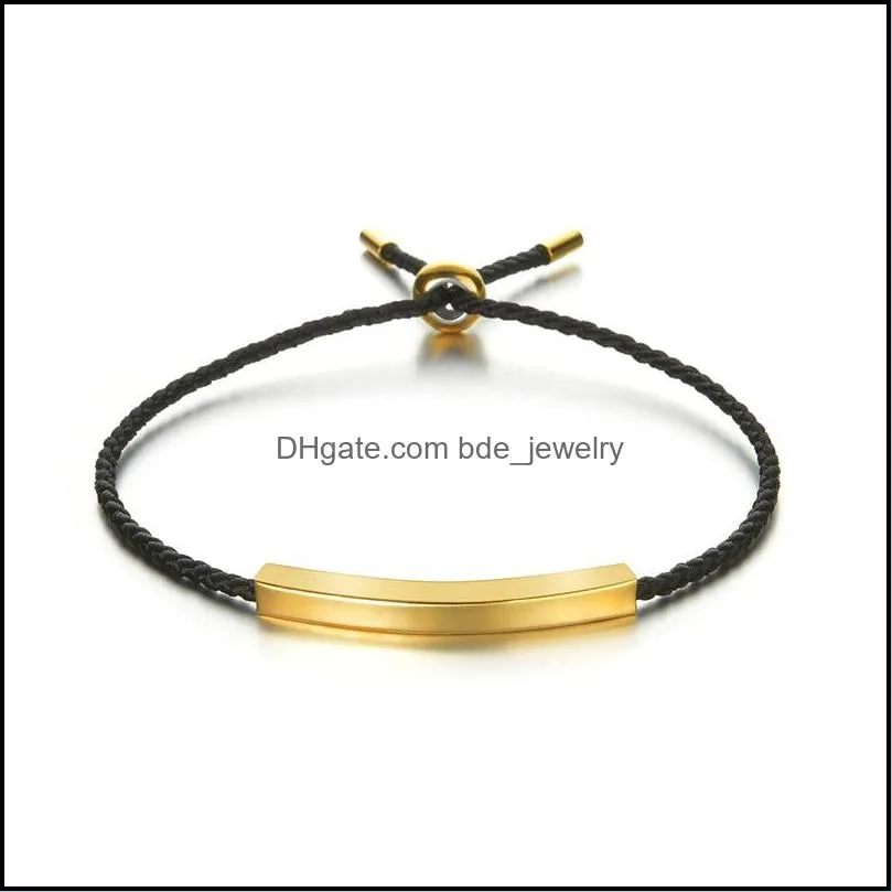 weave charm bracelet stainless steel strip man women fashion jewelry rope chain custom adjustable couple bracelets 128 t2