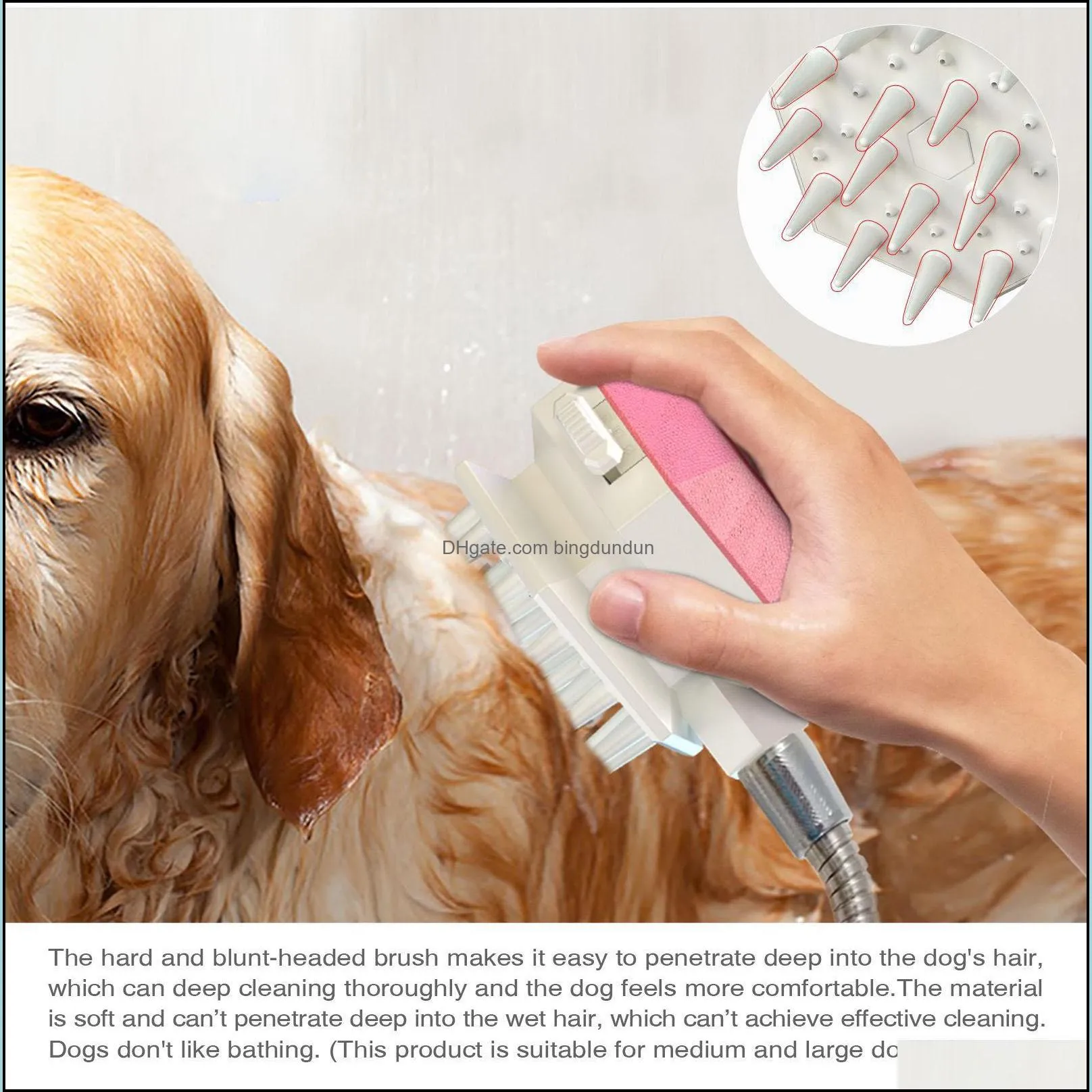 hr 3 in 1 multifunction pets washing shower head sprayer shampoo dog bathsprayer g1/2 thread can add bath foam