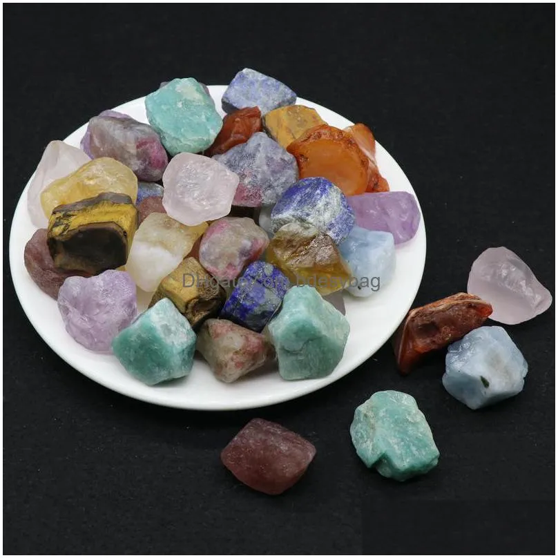 1pc loose gemstone irregular shape raw stone original rough semi precious quartz natural stones size 2535mm for jewelry making