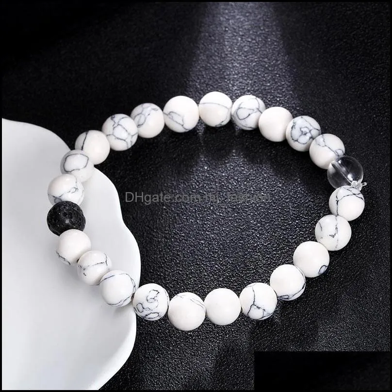 white turquoise tiger eye natural beads bracelets energy strand round stone bracelets for women brand jewelry wholesale 