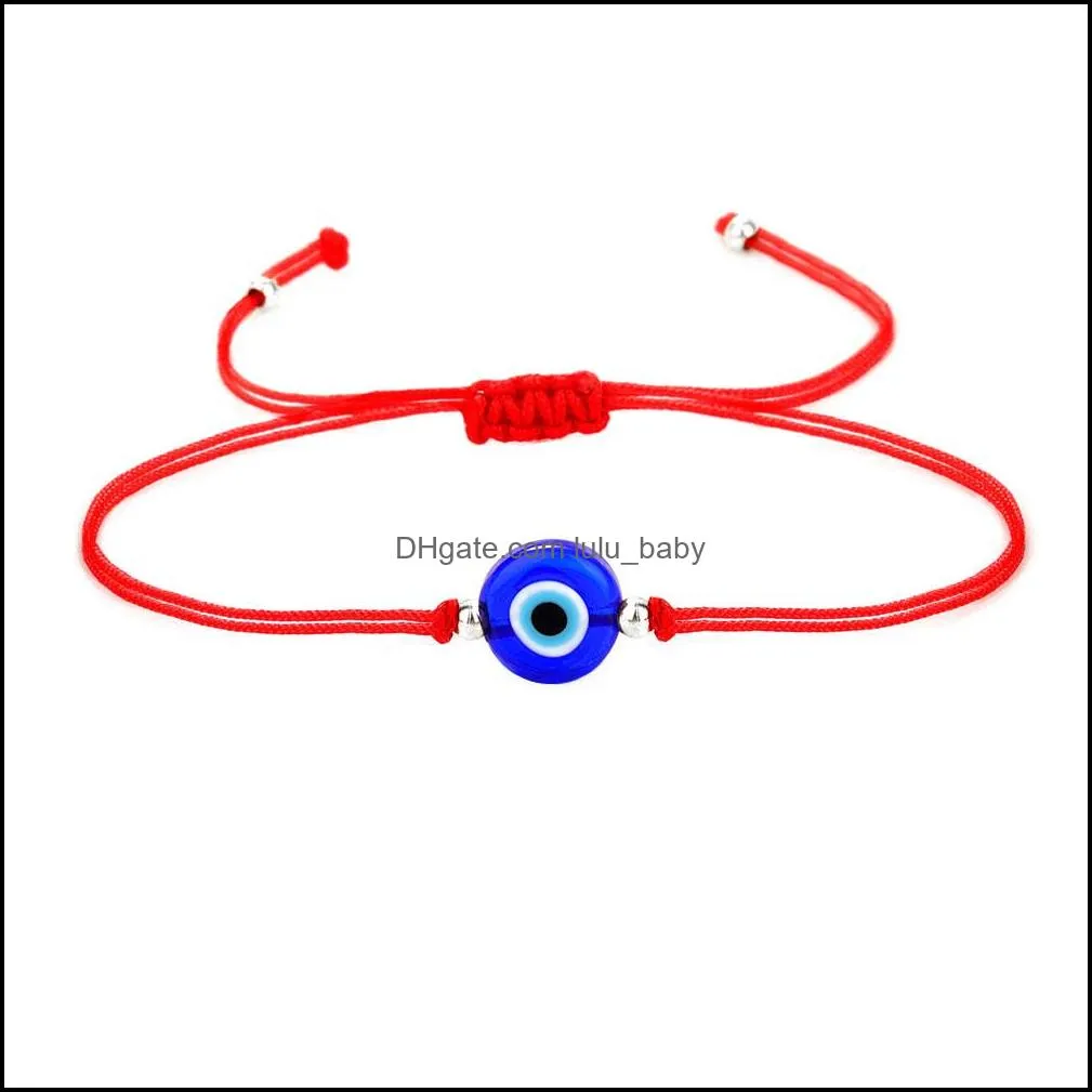 handmade red string evil turkish eye bracelet for women men chain adjustable braided rope bracelets friendship jewelry gift
