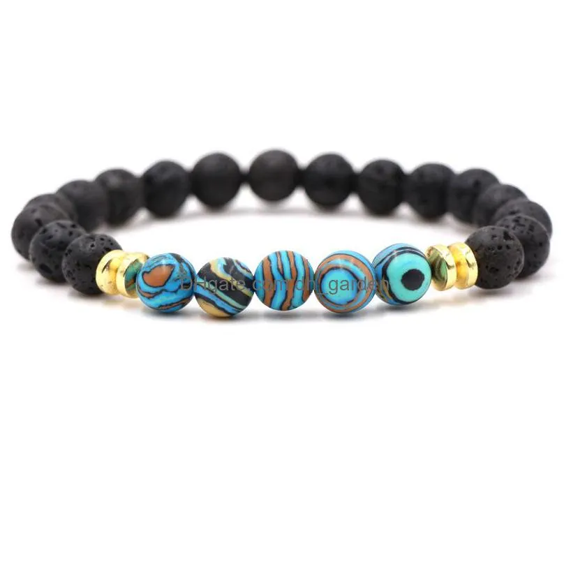 natural black lava stone strand malachite beads chakra bracelets essential oil diffuser bracelet volcanic rock beaded bracelet