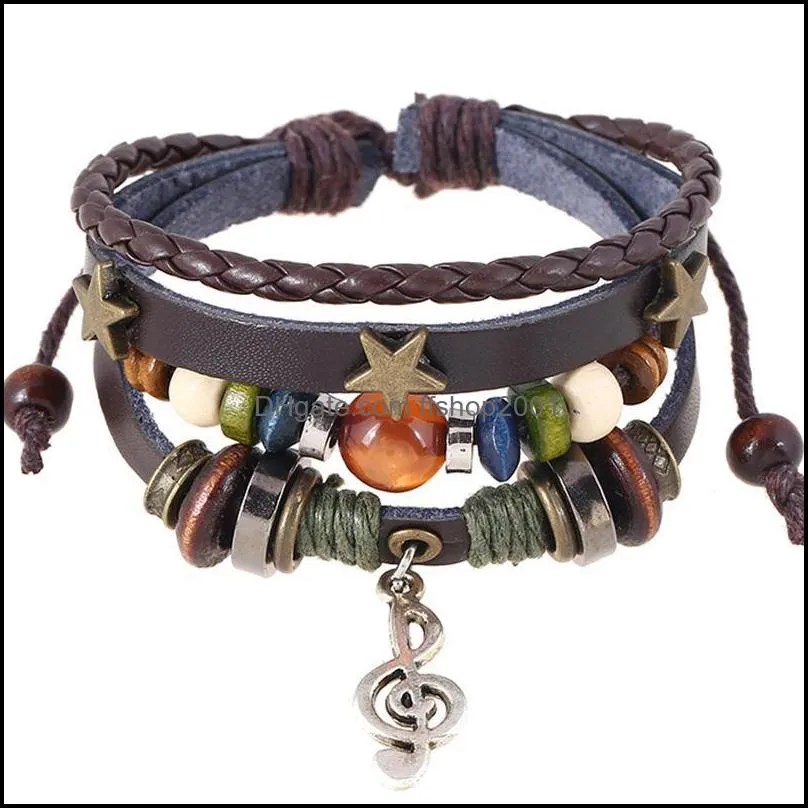 bracelet bangles handmade braid genuine charm bracelets