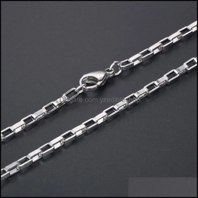 stainless steel chains necklaces single chain box small hipster simple necklace 3505 q2