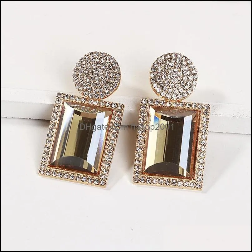 fashion  drop earrings women geometric statement square metal dangle earrings wedding party jewelry