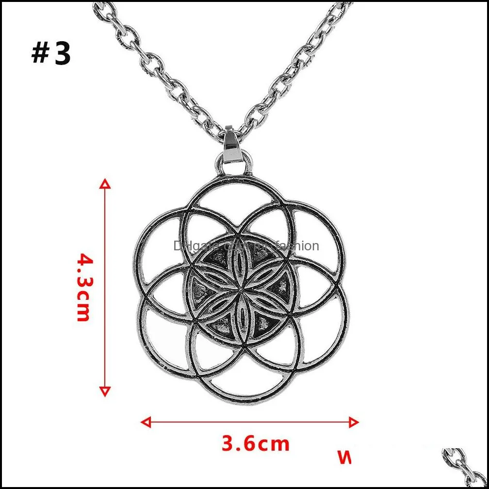 pretty tree of life necklaces fruit of life novel geometric necklace for women jewellery stainless steel necklace