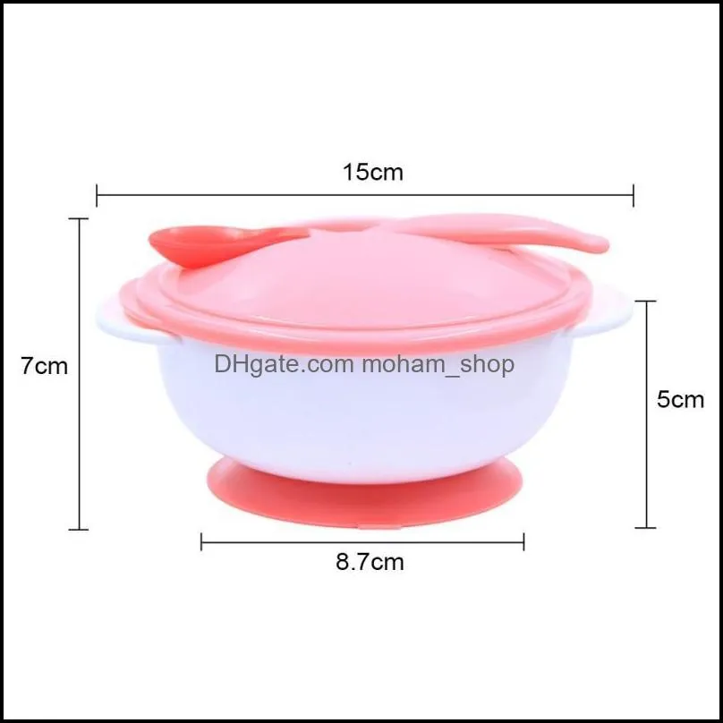 bowls baby kids sucker bowl spoon set toddler children feeding eating nonslip drop