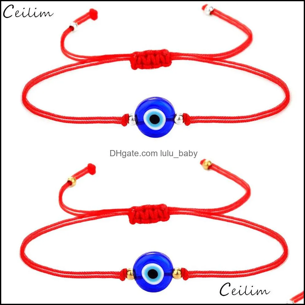 handmade red string evil turkish eye bracelet for women men chain adjustable braided rope bracelets friendship jewelry gift