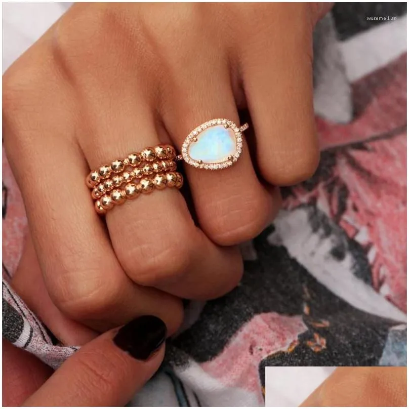 wedding rings tobilo fashion female zircon jewelry rose gold color moonstone engagement for woman drop