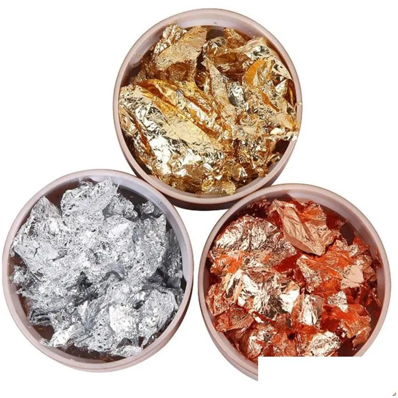 gold leaf flakes copper for gliding arts craft decoration silver coppers foil fragments flake crafts 873 b3