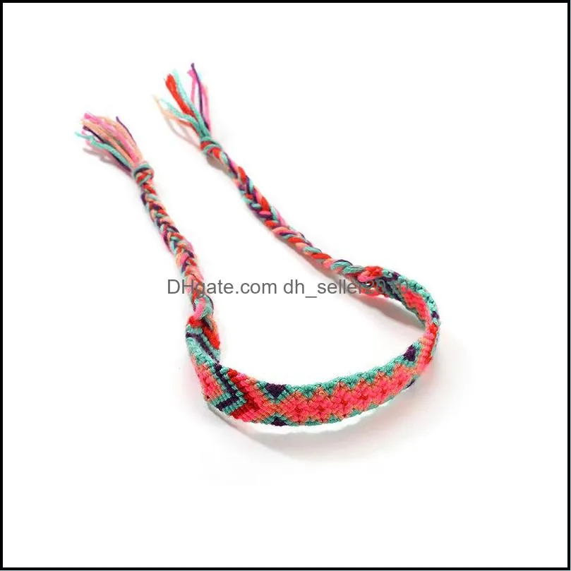 woven braided bracelet retro handmade bohemian thread bracelet boho multicolor string cord hippie friendship bracelets