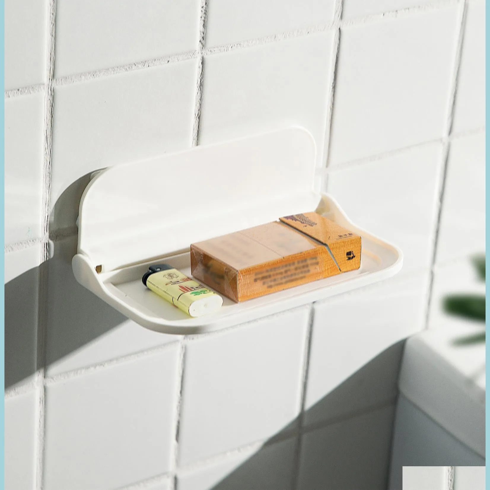 bathroom shelves wallmounted folding board mobile phone storage cigarettes and other sundries