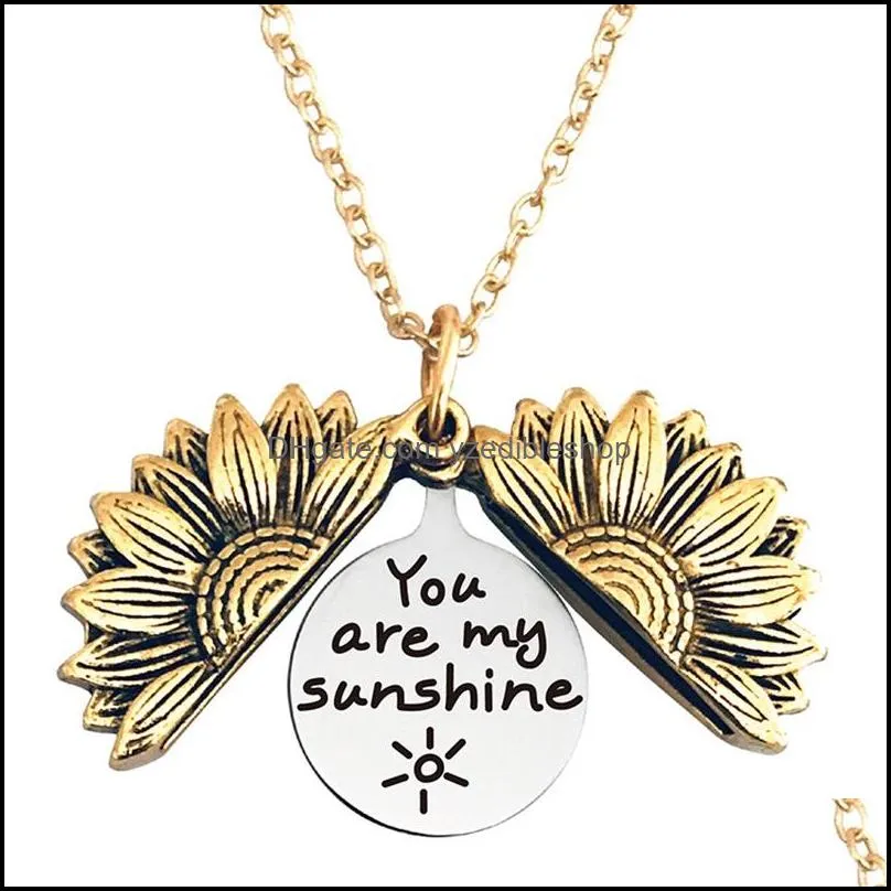 sunflower necklace 12 zodiac necklace alloy unique open locket pendant women party love jewelry gift 12 constellations jewelry 3520 q2