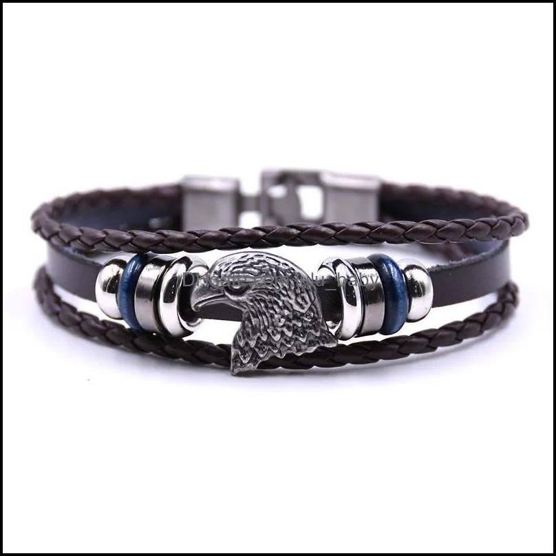 pretty multilayer bracelet men charm rock men jewelry casual braided leather bracelets