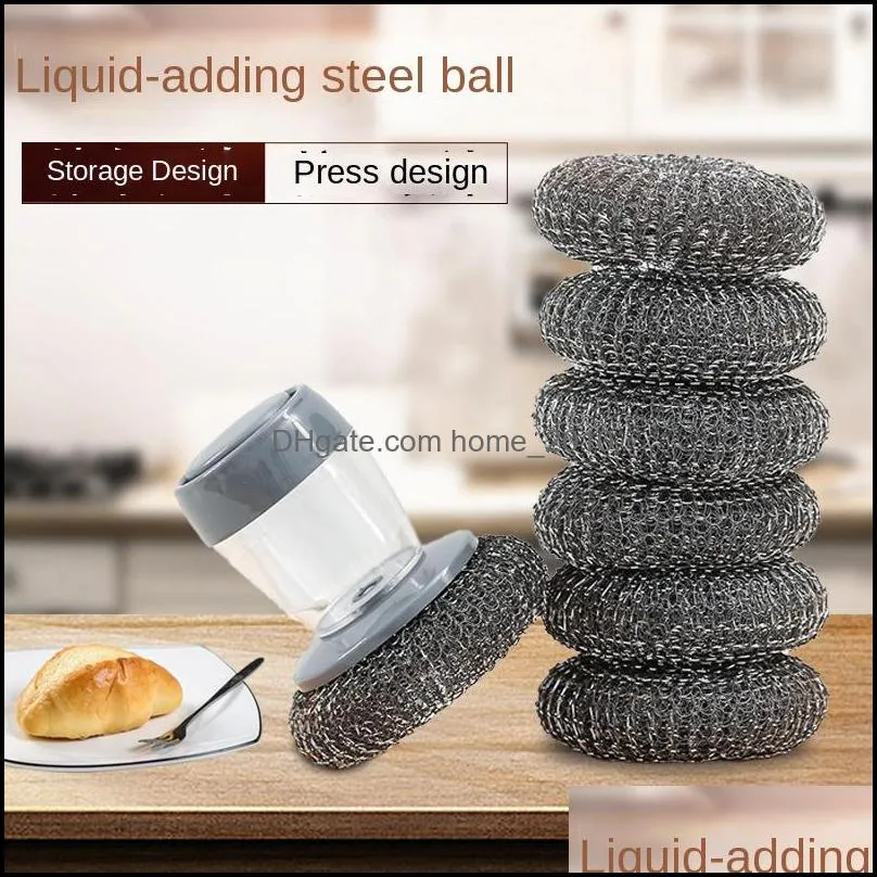 kitchen tools cleaning and brushing liquid storage tank steel ball dishwashing basin cleanings washer kitchen dishwashings brush