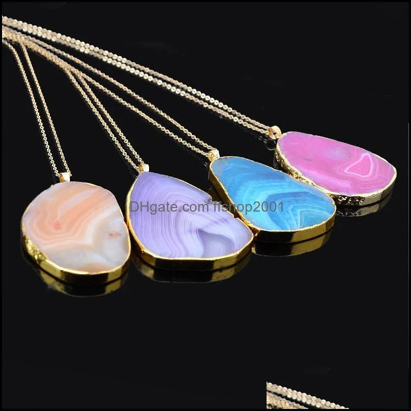 quartz crystal pendant necklaces natural gemstone necklace fit gold chains necklace