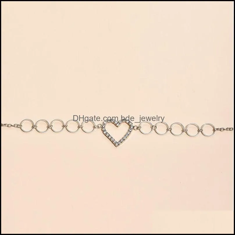 women fashion rhinestone heart waist chain belt jewelry crystal belly body chain sexy party jewelry gift c3