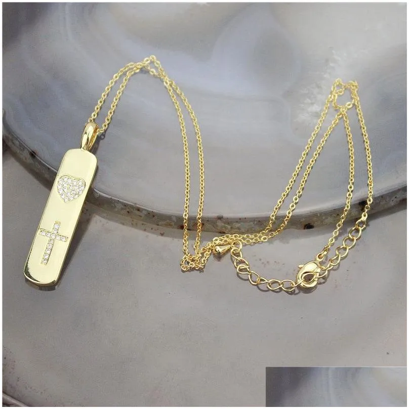 pendant necklaces 19inch 10pcs/lot design clear cz plated necklace cubic zircon micro pave charm fashion wholesale