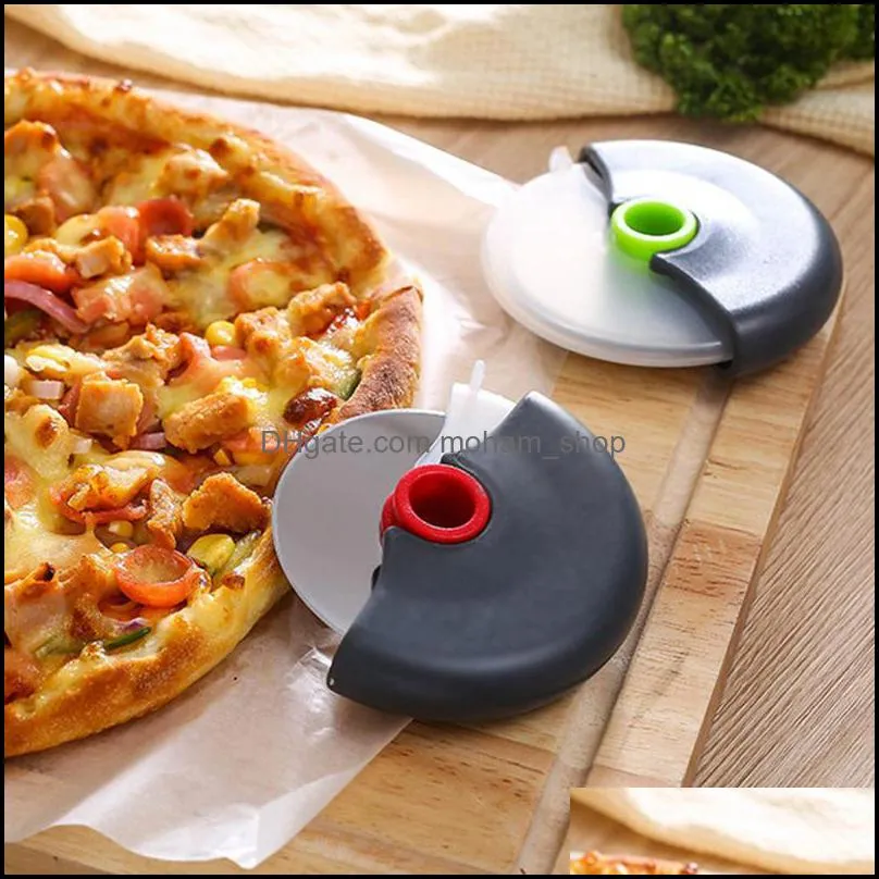 circular roller knife bar pizza cutter stainless steel kitchen accessories detachable washable knives portable cover gadgets vtky2239