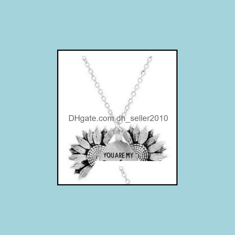2019 european and american female sunflowers double necklace alloy flower necklace lettering short paragraph clavicle