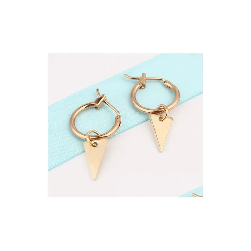 hoop earrings gypsy endless circle handmade metal gold color simple small triangle earring for women men chic bijoux jewelry