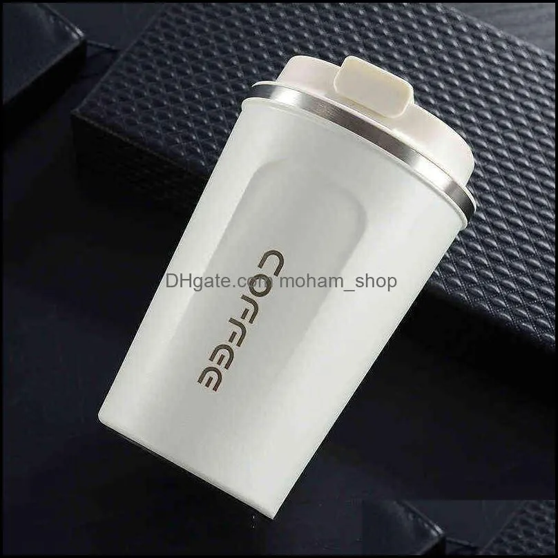 380/510ml tumblers double wall stainless steel coffee mug nonslip case tumbler car travel insulated multicolor bottle vtmtl1585