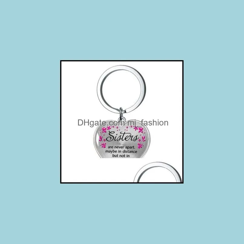 foreign trade stainless steel necklace sister heart peach heart alloy pendant jewelry heart keychain custom