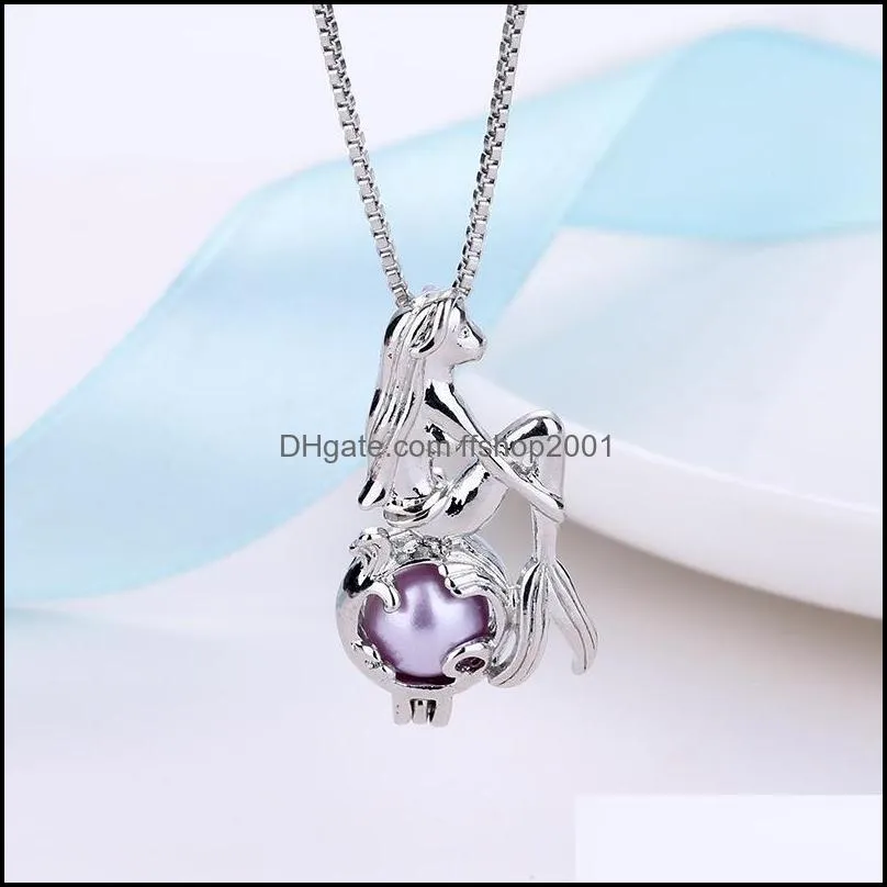 mermaid necklace imitation pearl beautiful women female jewelry collier party jewelry gifts choker pendant necklace