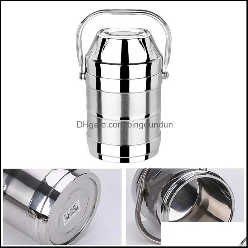 1.5l stainless steel vacuum insulated barrel lunch box large capacity multilayer portable school office camping dinnerware sets