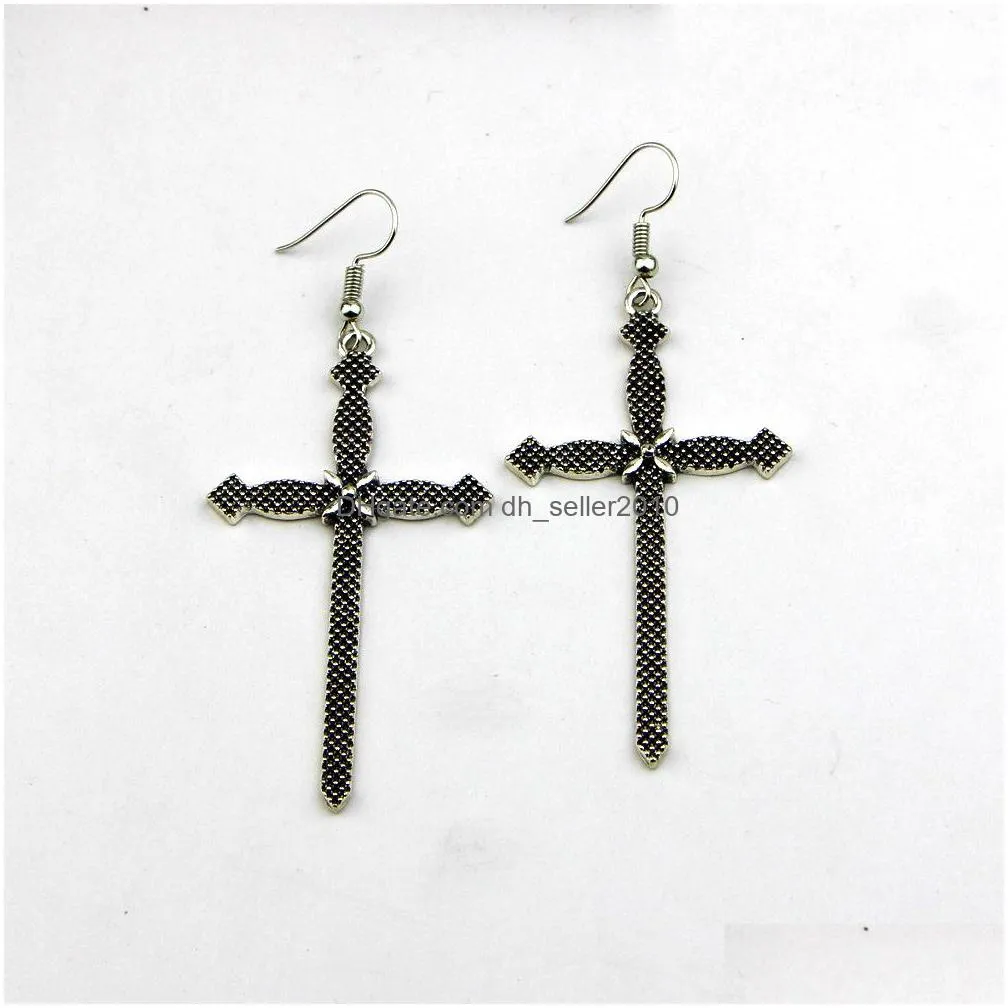 europe fashion jewelry womens vintage cross earrings cross dangle earrings