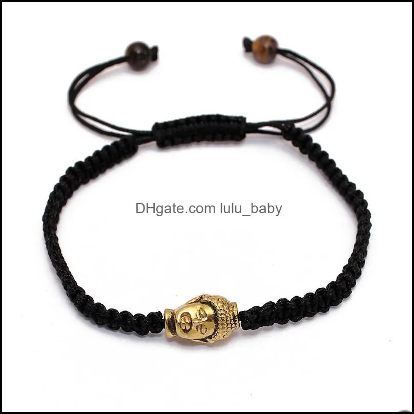  fashion jewelry 3 piece/set buddha chakra bracelet for women 6mm tigereye 8mm black stone bead charm yoga bracelet wholesaler